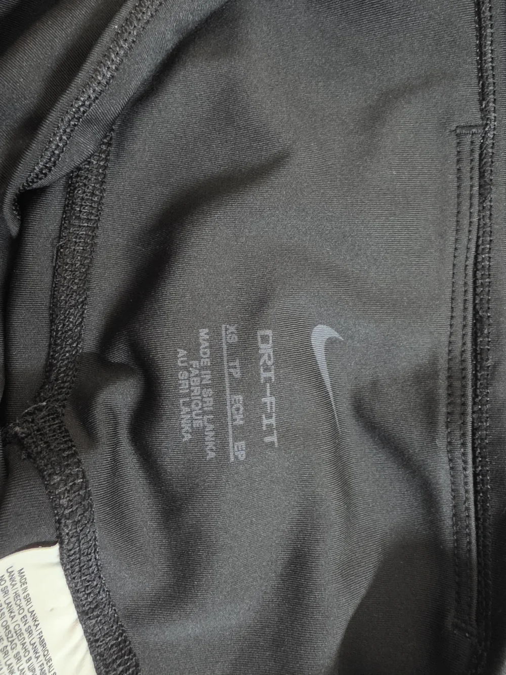 Nike Black Leggings with White Distressed Swoosh - Picture 4 of 4
